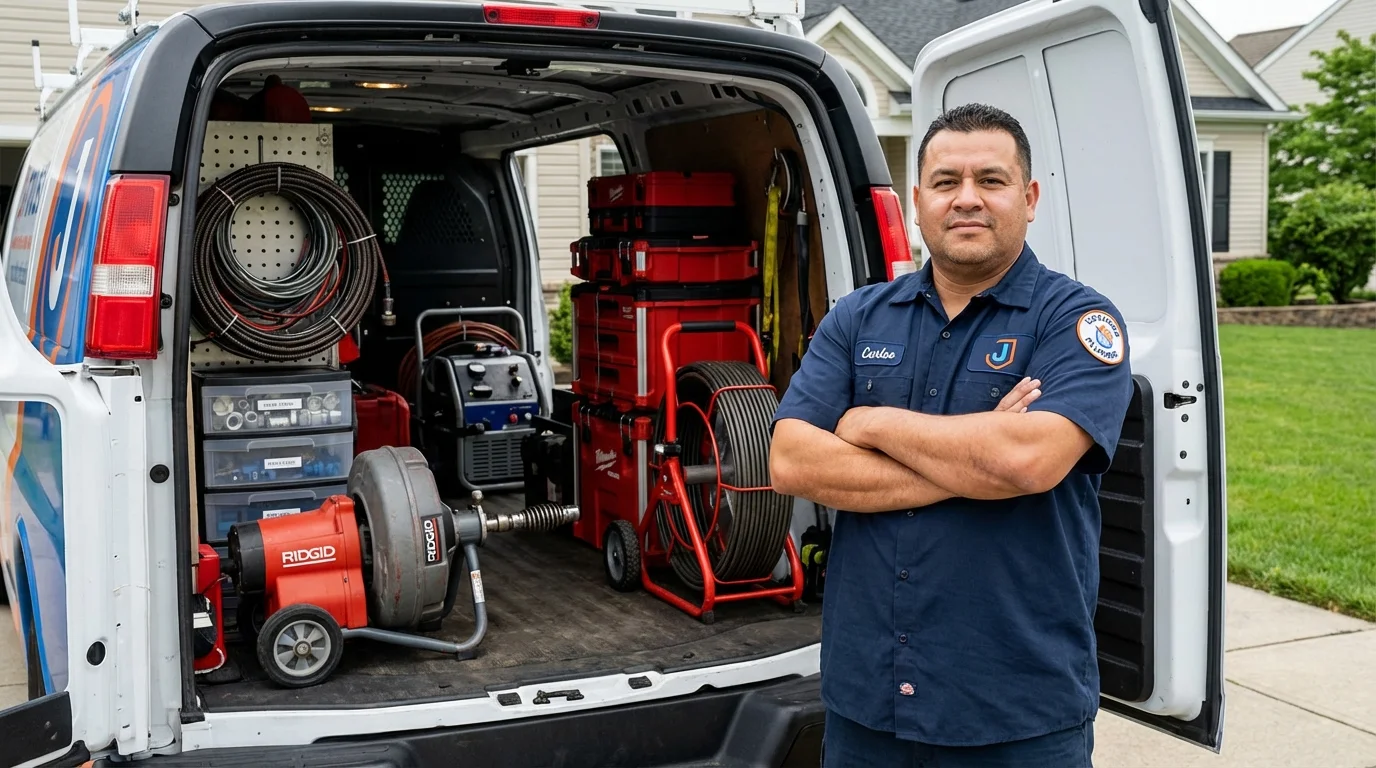 Professional drain cleaning equipment and Johns Plumbing LLC plumber in Springtown